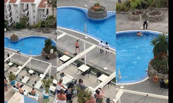 Coronavirus: Britse vrouw gearresteerd in hotelzwembad op Tenerife omdat ze de lockdown negeerde